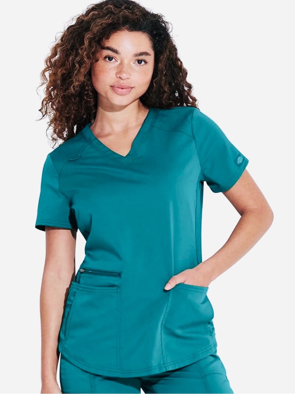 Dickies Balance Scrub V-Neck Top Contemporary Fit Teal Women’s Plus Size 5XL